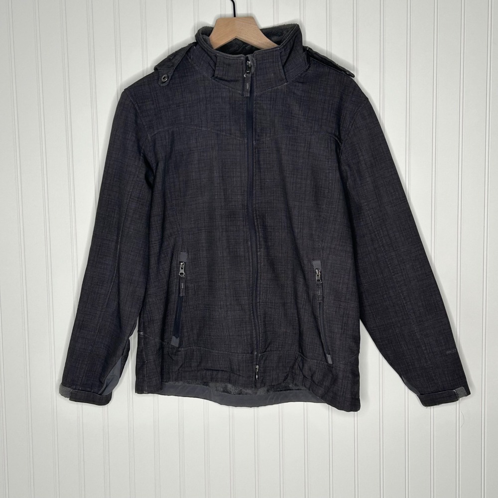 Free Country Jacket Women's Gray Fleece Lined Hooded Softshell Coat XL